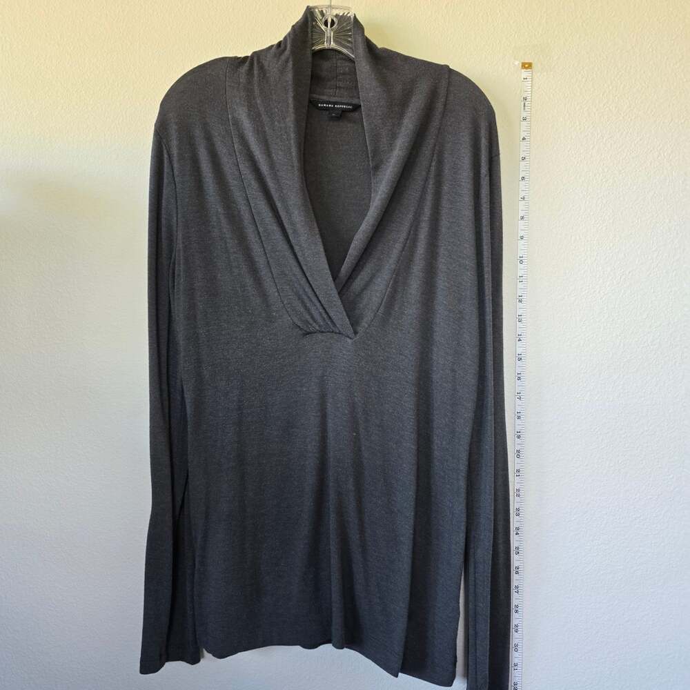 Banana Republic Womens Long Sleeve Deep V Neck Top Size XL